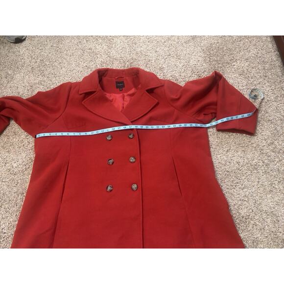 Lane Bryant Red Double Breasted Peacoat Sz 28 - Picture 12 of 14
